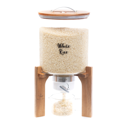 Picture of Glass storage container 9 kg with Acacia wood