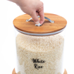 Picture of Glass storage container 9 kg with Acacia wood