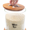 Picture of Glass storage container 9 kg with Acacia wood