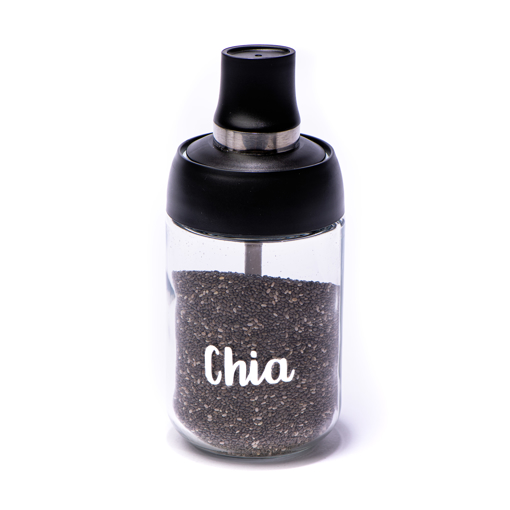 Picture of Long - Glass jar with plastic lid and spoon( 1 piece)