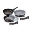 Picture of BH 5 pcs detachable frypan set 20+24+28 CM with 2 STACKABLE Plastic lid Burgundy 